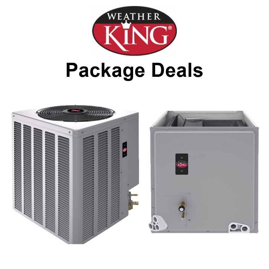 Includes 13 SEER2, 30000 BTU Weather King A/C unit with cased coil